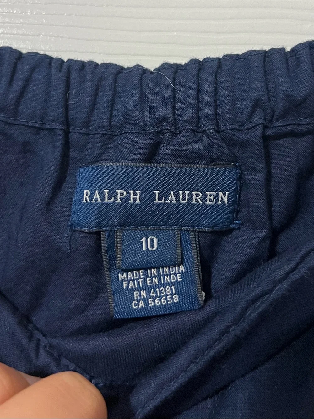 Ralph Lauren Girls Tiered Ruffle Pull-On Skirt Size 10 Navy Blue